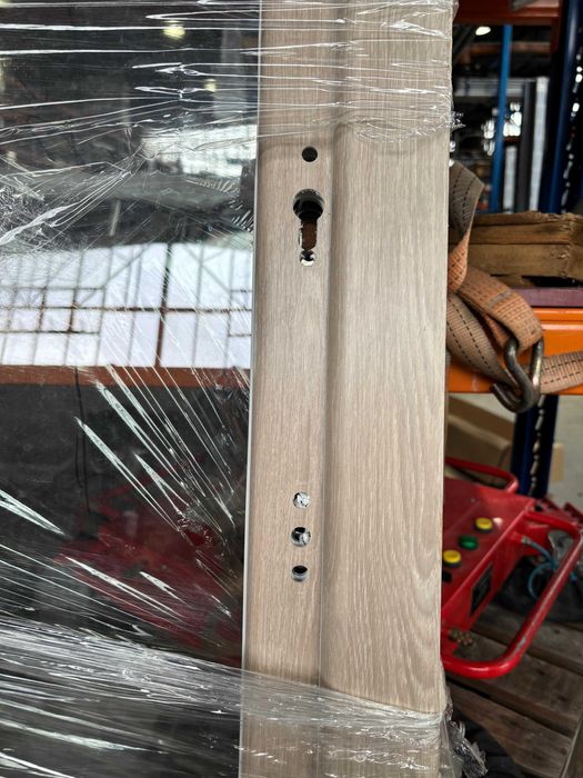 Okno balkonowe DRUTEX 100×218 cm – Sheffield Oak (dąb bielony)