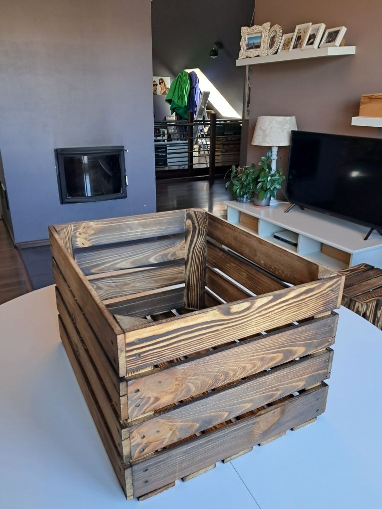 Skrzynka drewniana opalana 50x40x30 solidna nowa z przesyłką OLX