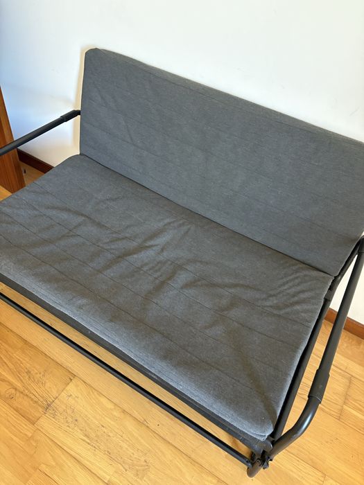 Sofá-cama, cinz esc/preto ikea