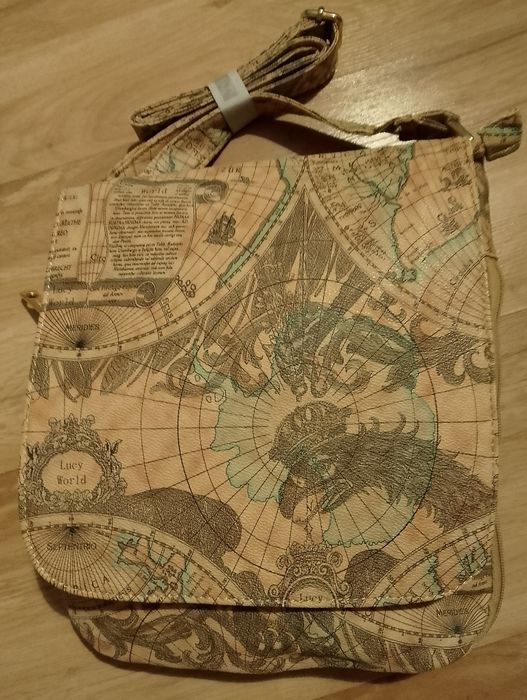 Nowa torebka MAPY Świata listonoszka od LUCY WORLD - szczegóły w opisi