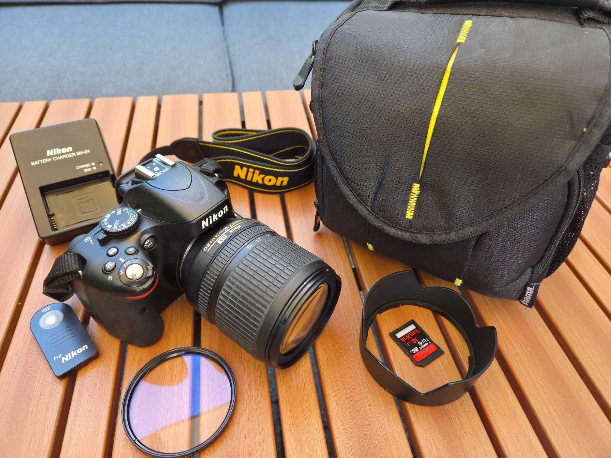 Nikon D5100 z obiektywem Nikkor 18-105mm. Przebieg 9010 zdjęć
