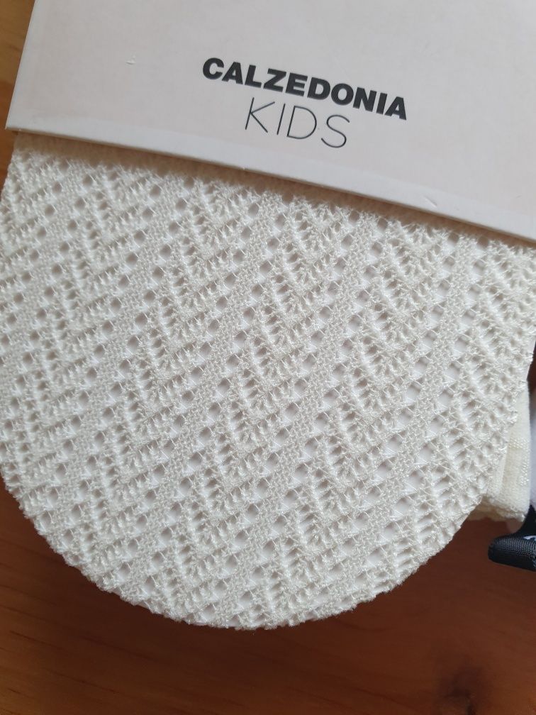 2 szt rajstopy Calzedonia kids 2/4 białe i kremowe