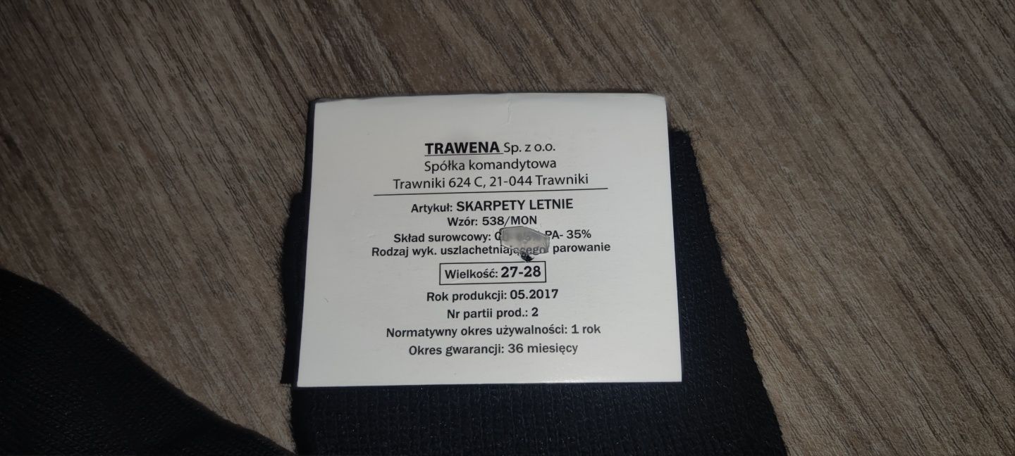 Skarpety zimowe wojskowe 539/MON rozm. 27/28. NOWE