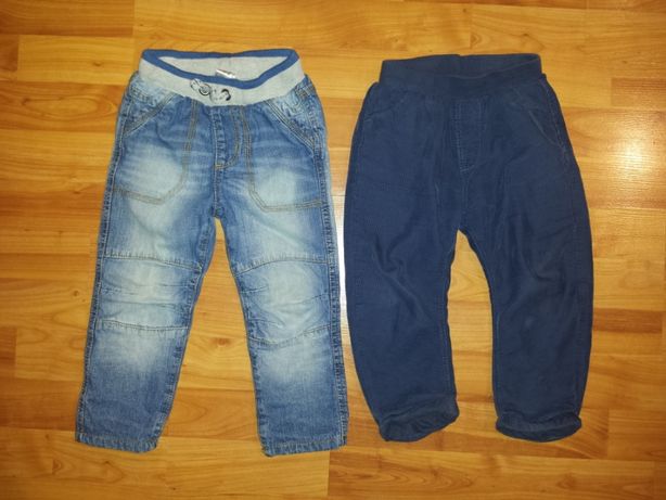 Spodnie ocieplane chłopięce jeansy 86/92 18-24 m-ce wiosna przejściowe