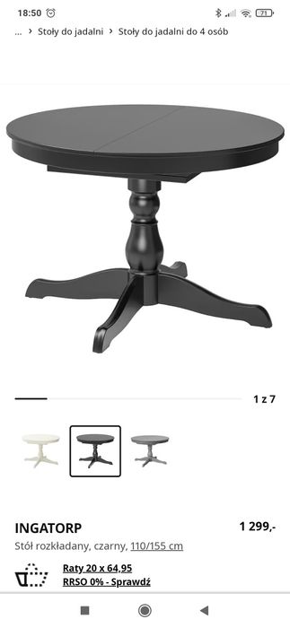 Stół okrągły rozkładany Ikea