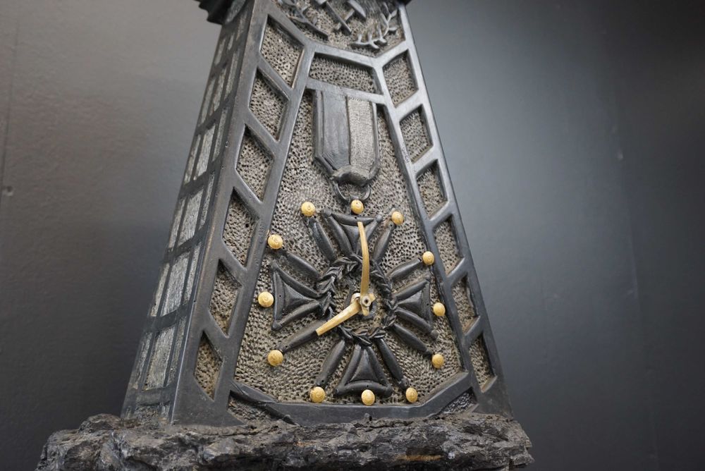 Rzeźba z węgla zegar górniczy figura figurka Śląsk 72cm