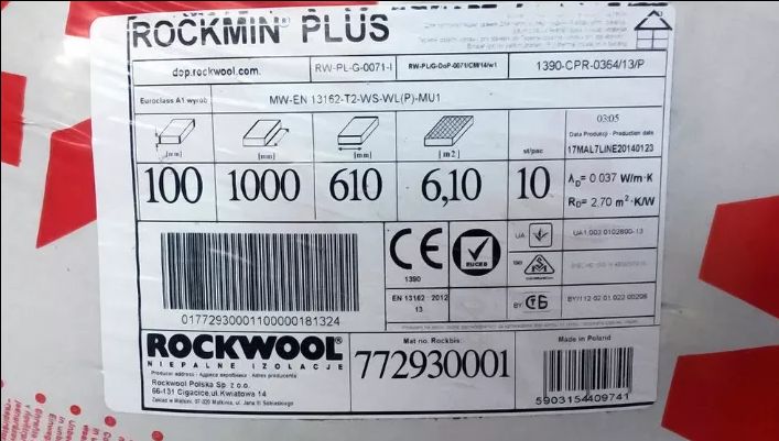 Мінвата для утеплення Rockwool rockmin мінеральна вата роквул