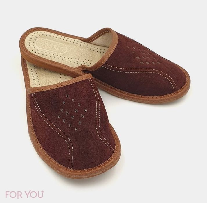 Pantofle,laczki,papcie 43 skóra naturalna góralskie zamsz