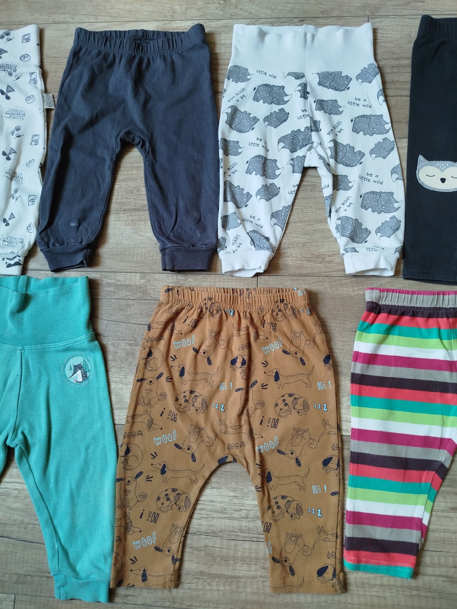 Zestaw, komplet spodnie, legginsy 62 / 68, 7 par