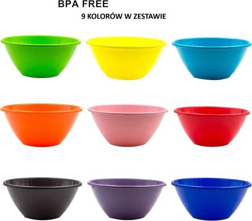 Plastikowe miski salaterki kolorowe