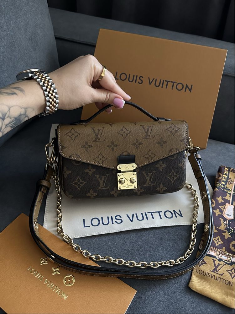 Сумка шкіряна Louis Vuitton Pochette Metis , лв, LV, Jacquemus, coach