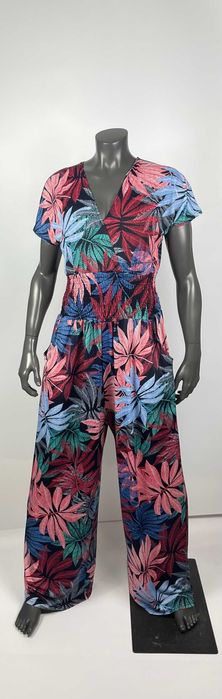 Letni kolorowy kombinezon tropikalny print rozmiar xxl/xxxl plus size