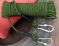 Канат трос веревка 20м с проволочным сердечником + 2 карабина (Green)