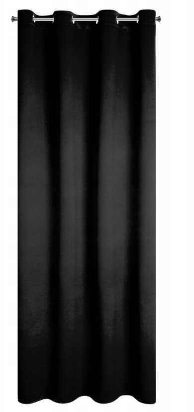 Czarna zasłona BLACKOUT zaciemniające kółka 140 cm x 250 cm