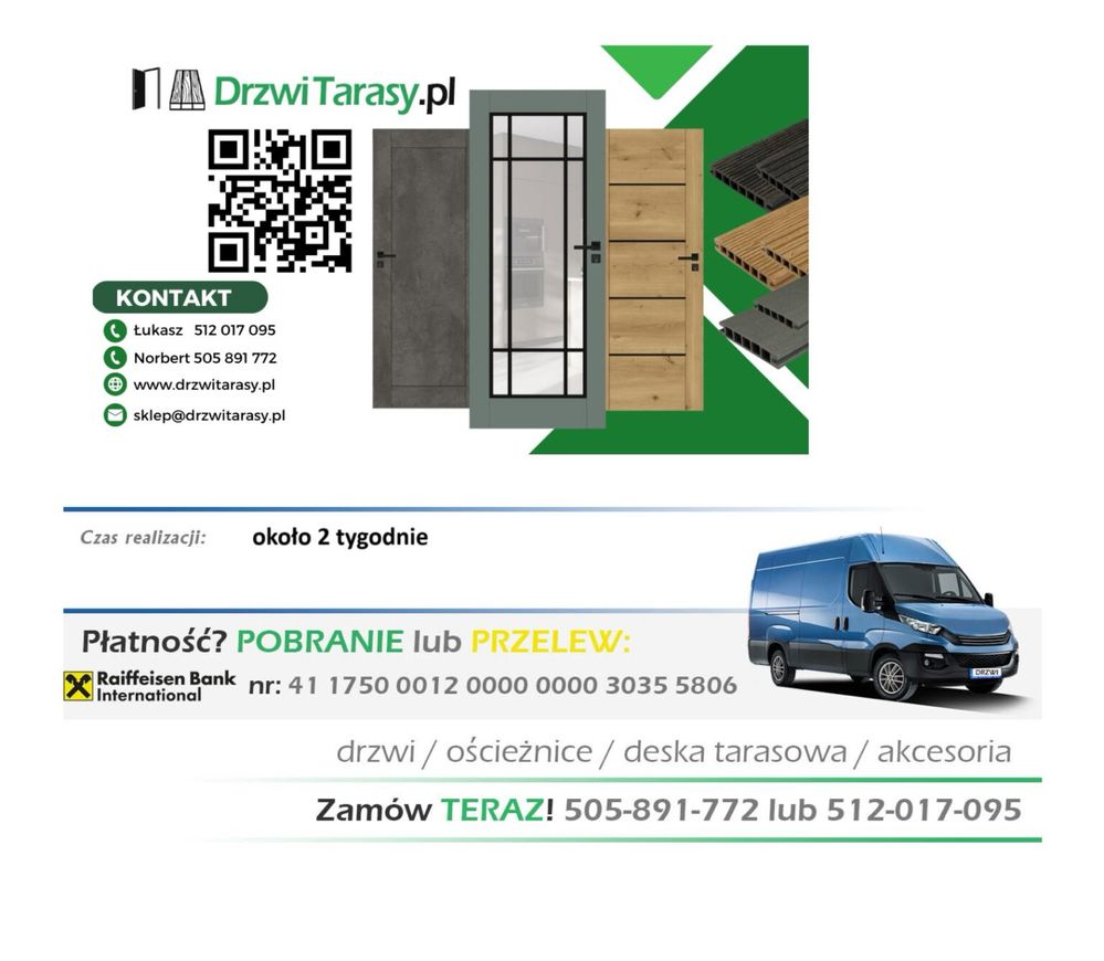 RAMOWE SOLIDNE Drzwi Windoor model Draco szybko z dostawą