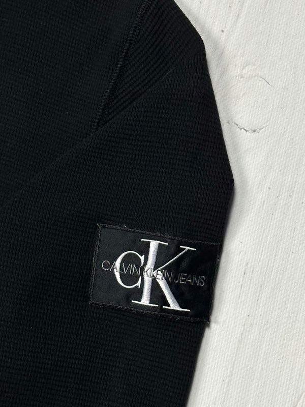 Calvin Klein Koszulka Longsleeve Polo Męska Logowana na Ramieniu r. L