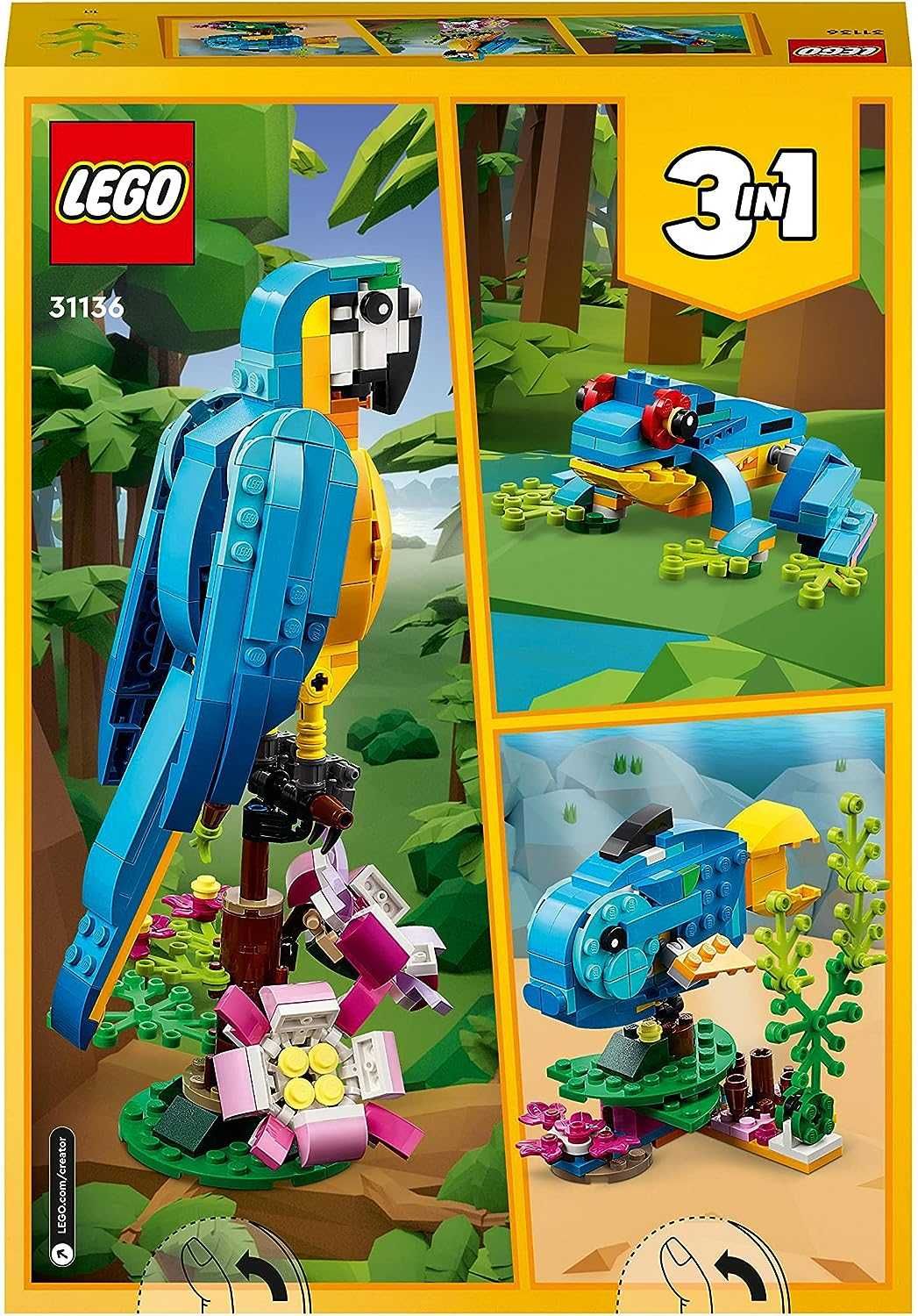 LEGO Egzotyczna Papuga Żaba Ryba 3w1 31136 DARMOWA WYSYŁKA 24H