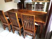 Stół w stylu kolonialnym z krzesłami (6)