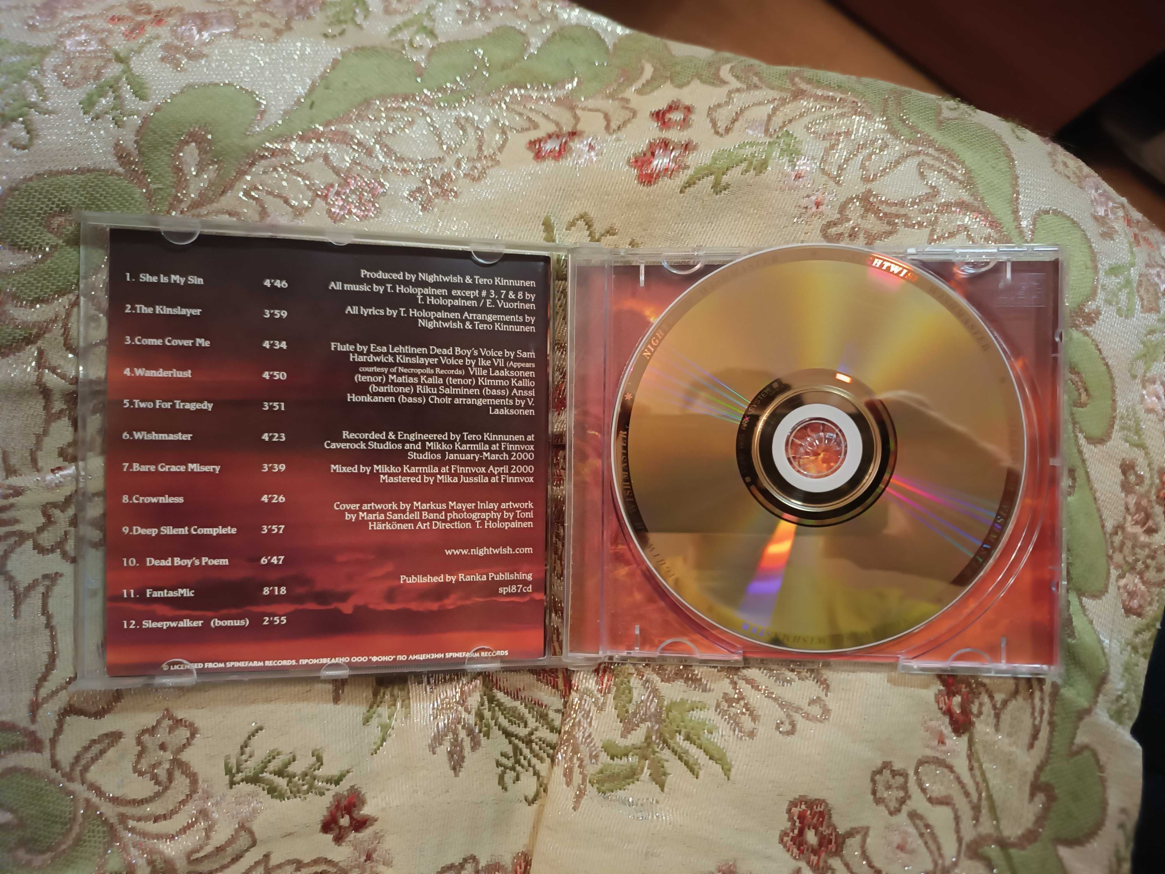 Лицензионный CD группы Nightwish "Wishmaster" на золоте
