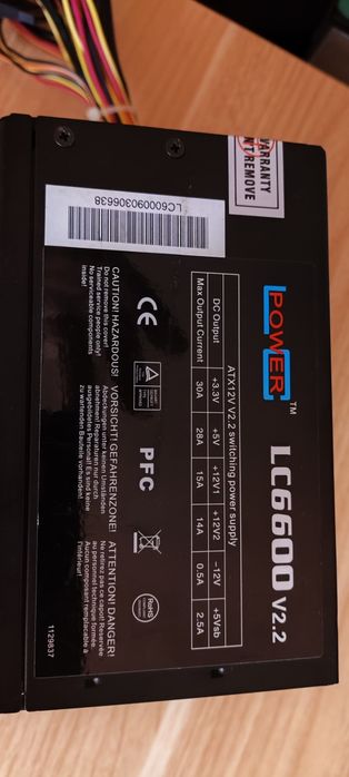 Fonte de Alimentação PSU 600W LC POWER