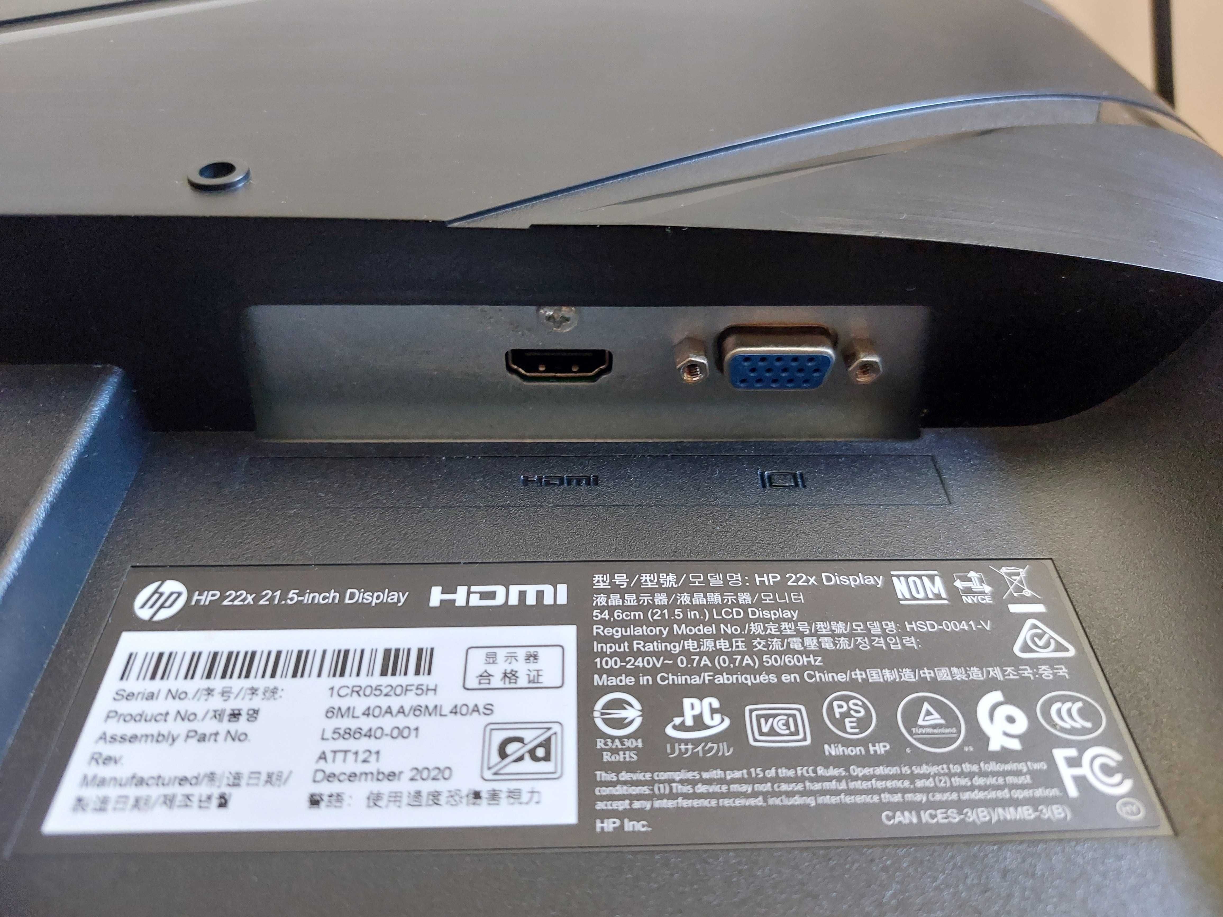 Monitor HP 22x - 144Hz 1080p