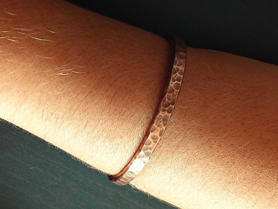 Pulseira artesanal de cobre verdadeiro. Pulseira robusta com 6mm larg.