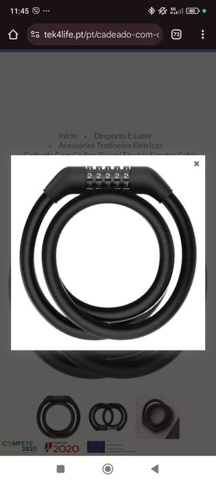 Cadeado com código - selado - XIAOMI ELECTRIC SCOOTER