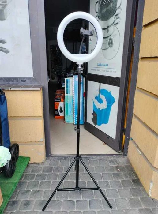 LAMPA PIERŚCIENIOWA led ring lampka selfie 3 barwy 30cm 80W statyw