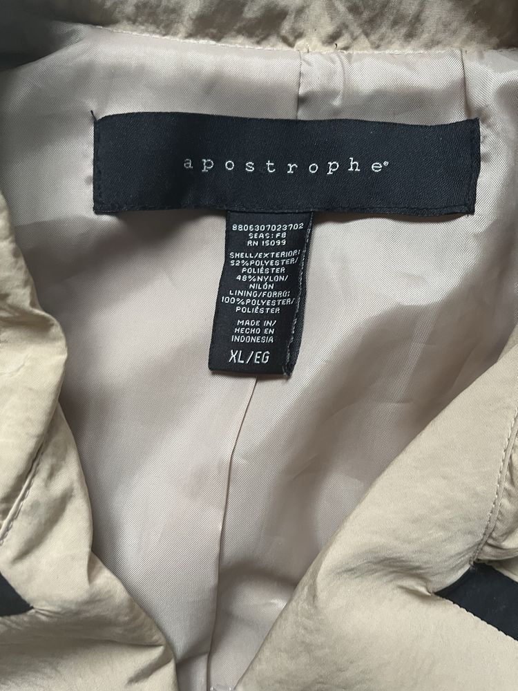 Trencz prochowiec Apostrophe beż XL/2XL luksusowy wiosna