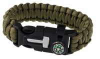 Bransoletka survival PARACORD 5W1 krzesiwo kompas