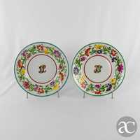 Conjunto de 2 pratos como monograma porcelana Artibus