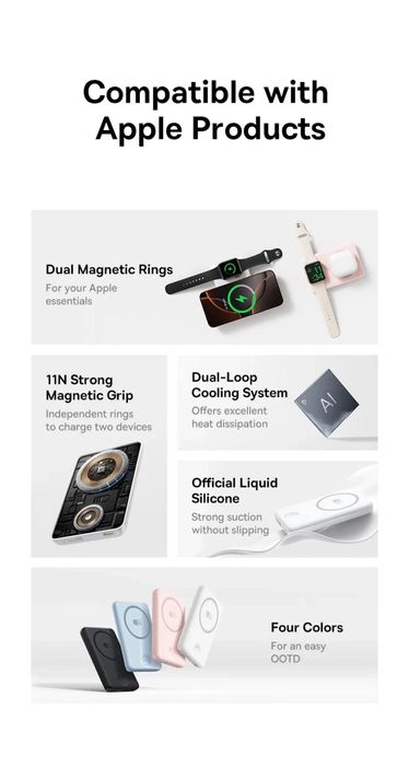 Павербанк Baseus EnerFill FT11 Qi2 10000mAh 27W Magsafe