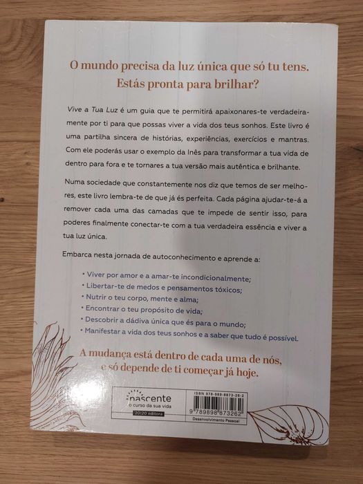 Livro Vive a Tua Luz, Inês Nunes Pimentel
