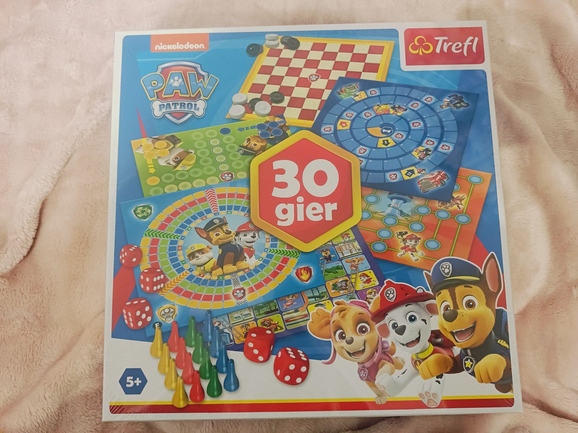 Psi Patrol gra planszowa 30 gier chińczyk warcaby Ludo Gabi puzzle