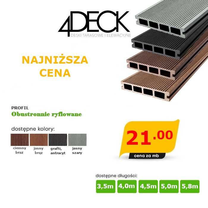 Deska Tarasowa Kompozytowa 4Deck 25x140 !!!PROMOCJA SEZONOWA!!!