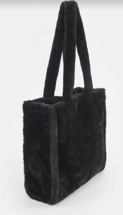 Сумка плюшева хутряна SinSay чорна шопер