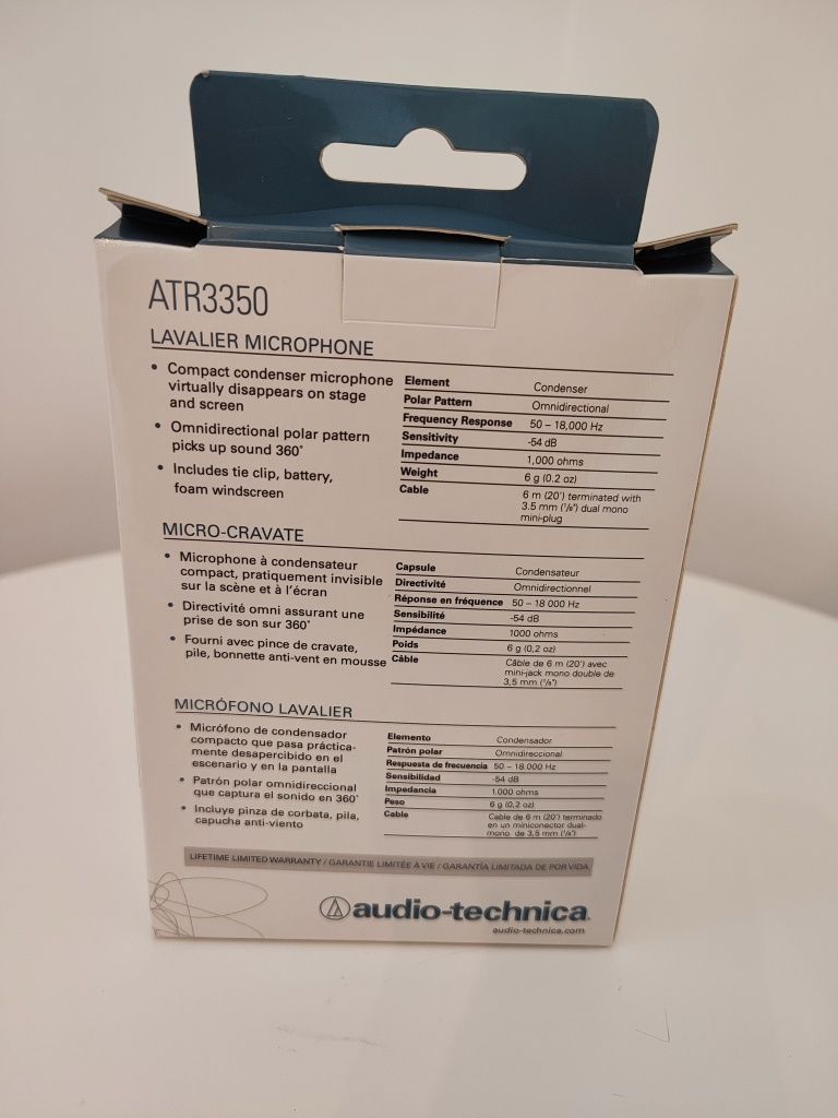 Mikrofon pojemnościowy Audio Technica ATR 3350