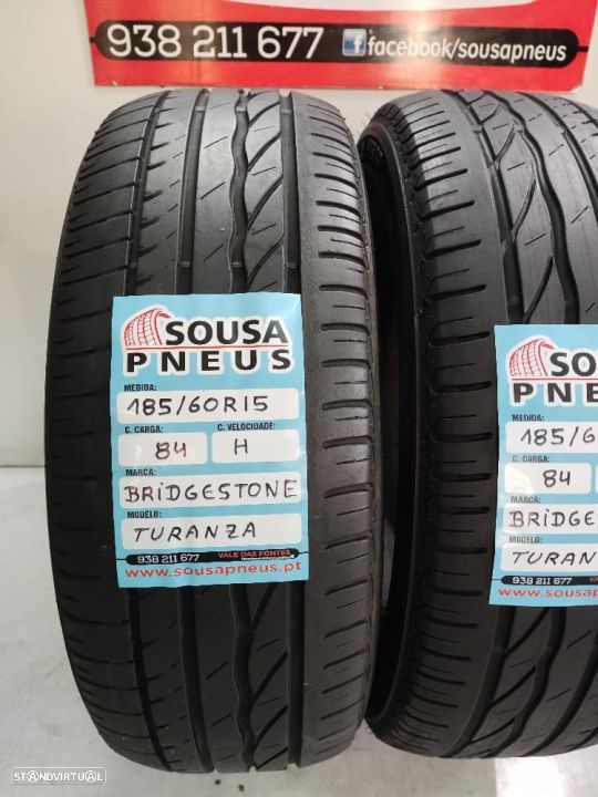 2 pneus semi novos 185-60r15 bridgestone - oferta dos portes 80 EUROS