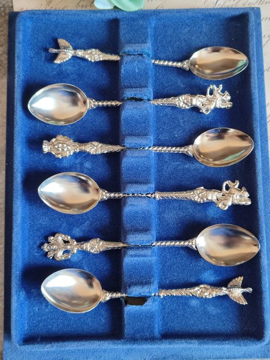Італія Вінтажний набір 6 чайних ложок срібнення