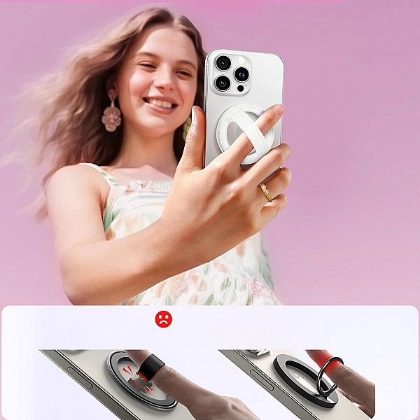 Ring magnetyczny Joyroom JR-ZS500 kompatybilny z MagSafe uchwyt - biał