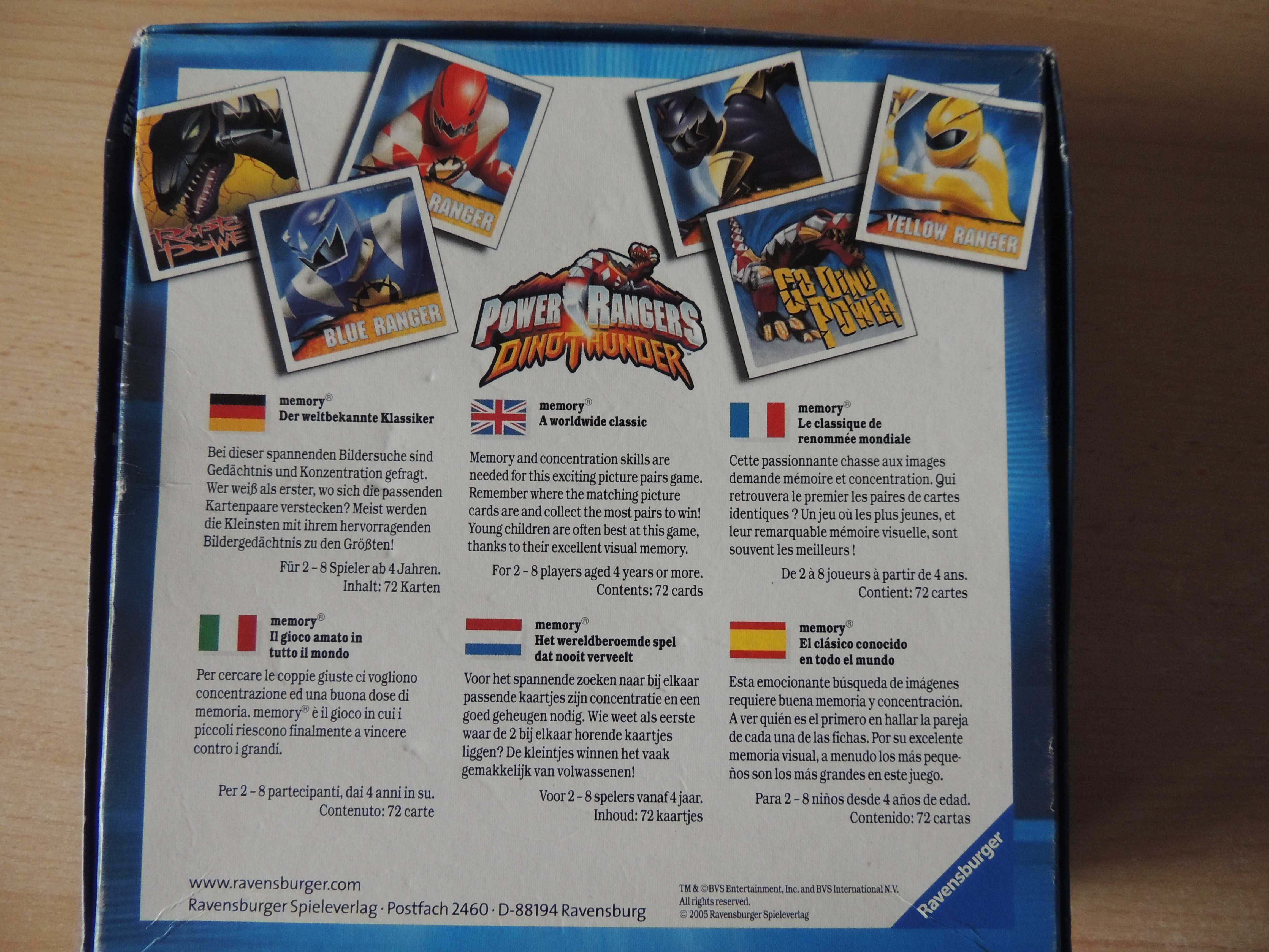 Power Rangers- gra Memo Memory