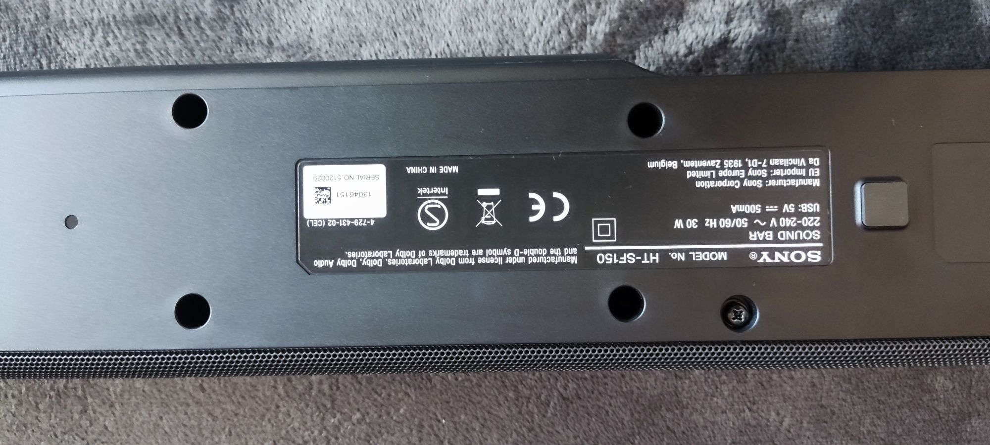 Soundbar Sony HT-SF150

Specyfikacja