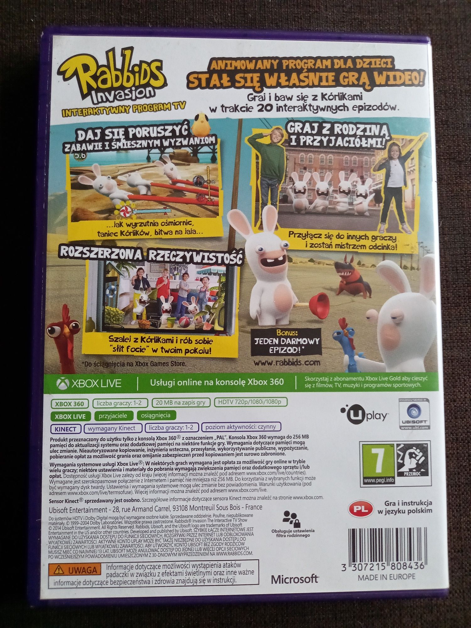 Gra Rabbids Invasion Interaktywny program Tv na xbox360 Polska wersja!