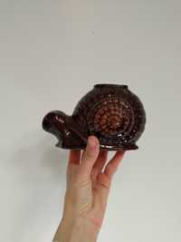 Ceramiczna ikebana ślimak PRL