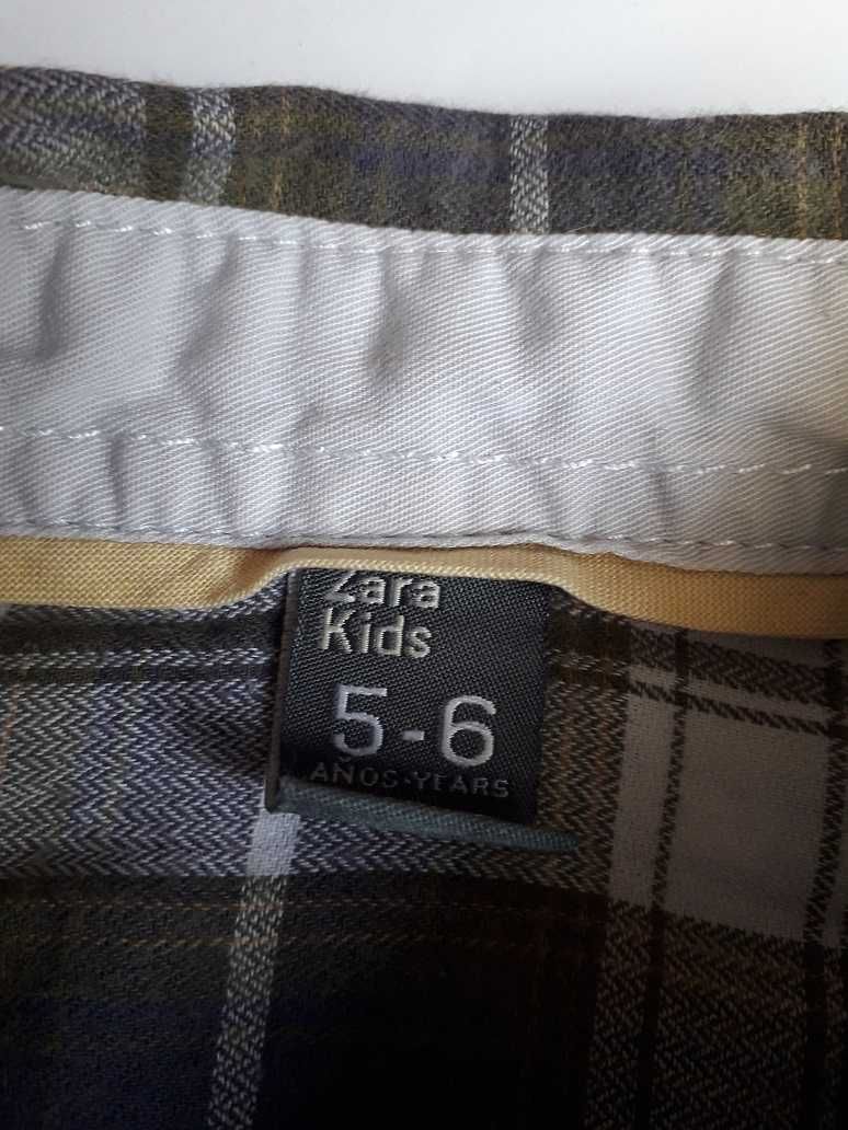 Zara kids, wygodna koszula w kratę, r. 118, bdb