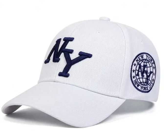 Czapka z daszkiem NY New York Nowa biała z czarnym logo