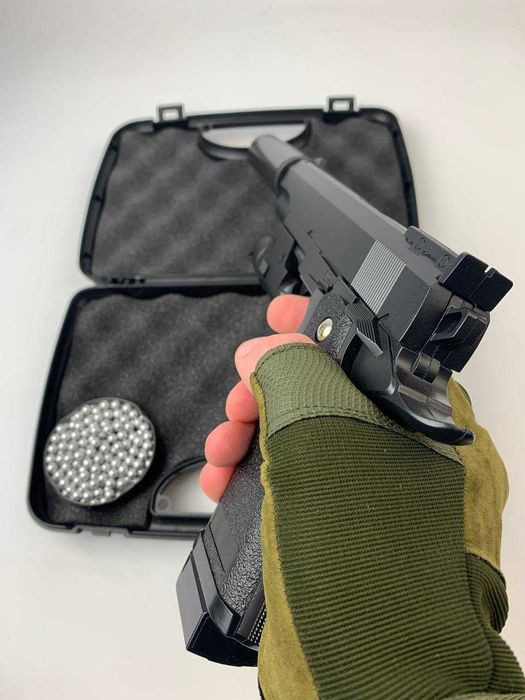 Mеталевий дитячий пістолет Colt Кольт глушник і лазер залізний Іграшка