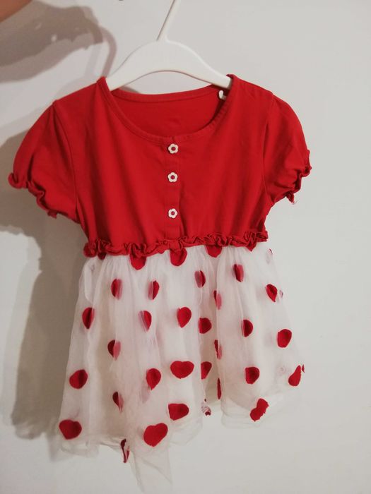 No name tiulowa sukienka serca 98cm 2-3 lata