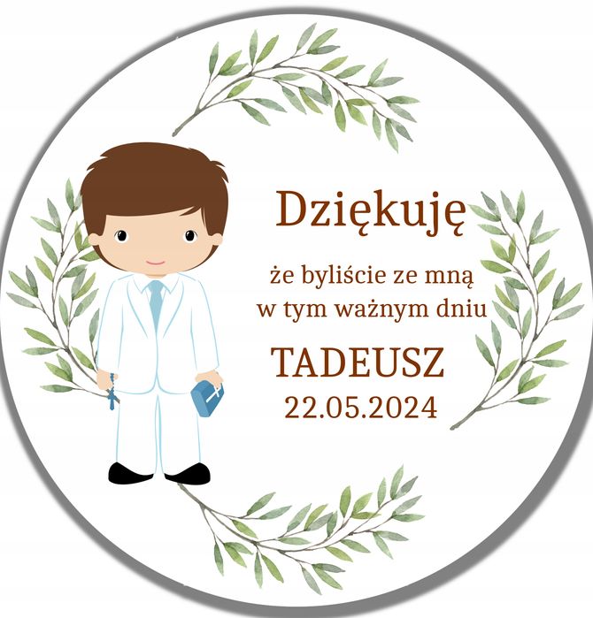 Podkładki pod kubek ceramiczne x4 Podziękowania Pierwsza Komunia