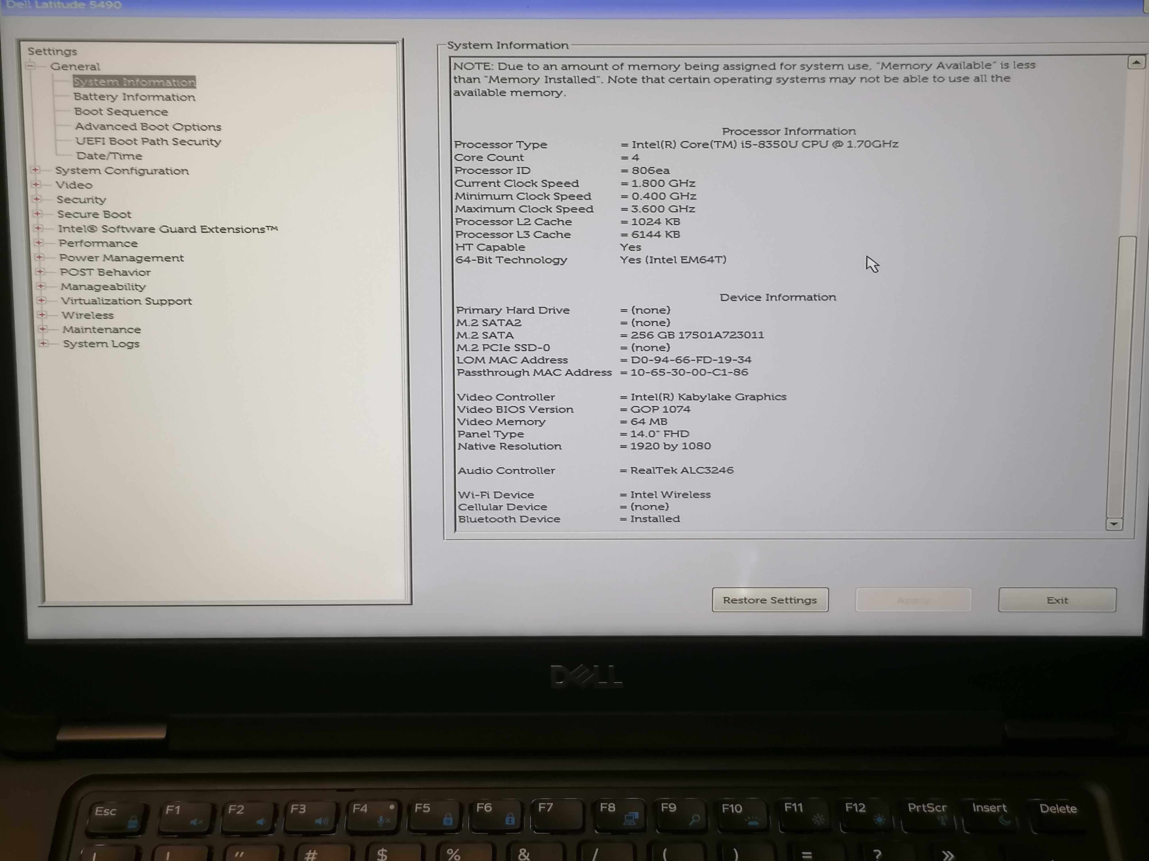 Dell Latitude 5490